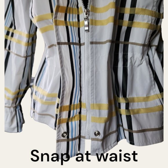 ABBIE MAGS Plaid Zip up Spring/Rain Coat Size Large - Picture 5 of 10